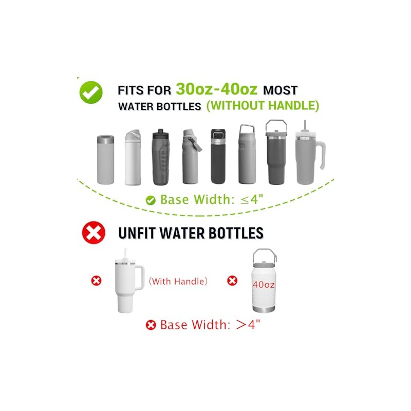 Water Bottle Carrier Bag with Strap - Hands-Free Sling for
