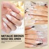 RARJSM Metallic Gel Liner Nail Art Silver Bronze Gold