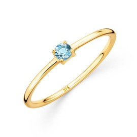 Orovi 9ct Yellow Gold/White Gold Engagement Ring with Amethyst/Sapphire/Ruby/Emerald/Topaz Gold Ring with Solitaire Gemstone Birthstone Purple, Gold, Topaz