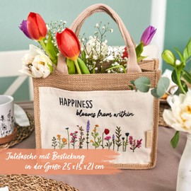 Papierdrachen - Easter item to give as a gift, Spring burlap, 25x21x15 cm