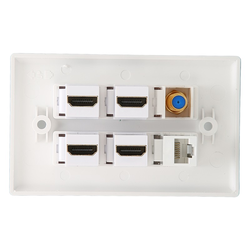 Wall Plate 6 Ports HD Multimedia Interface CAT6 TV F