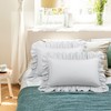 PiccoCasa Brushed Ruffle Pillowcases 2 Pack, Soft Breathable Pillow Covers
