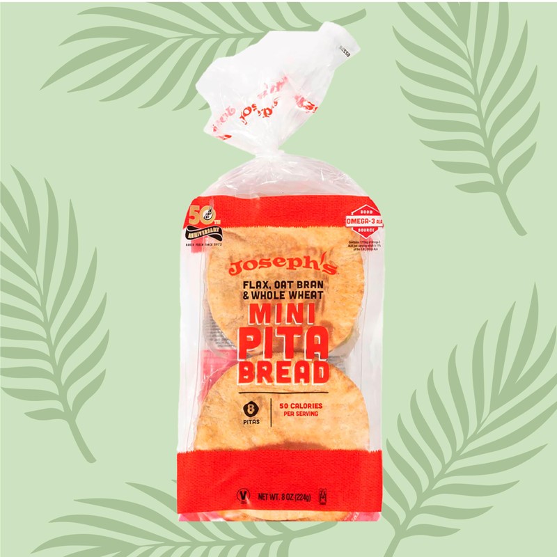 Joseph's Low Carb Mini Pita Bread 3-Pack, Flax Oat Bran