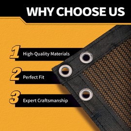 90% Garden Shade Cloth,5' x 15' Heavy Duty Mesh Tarp with Grommets, Garden Privacy Fence Screen, Shade Canopy for Patio, Outdoor Sun Shades for Backyard, Mocha/Black