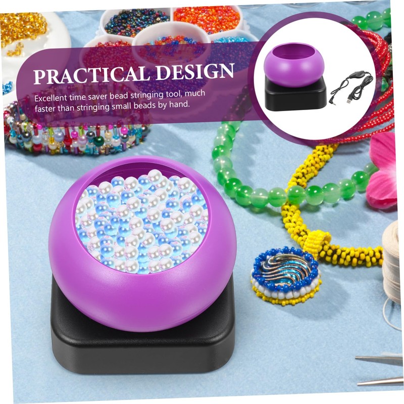 Operitacx Electric Bead Threading Machine Electric Clay Beading Hooks Twine
