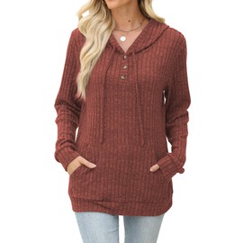 JomeDesign Hoodies for Women Long Sleeve Lightweight Sweatshirts Fall Sweaters 2025 Cute Tops Fashion Caramel M