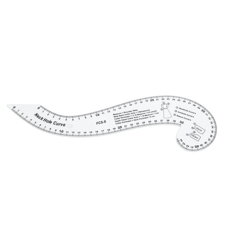 7Pcs Sewing Ruler Tailor Set Clear High Accuracy Scale Fashion