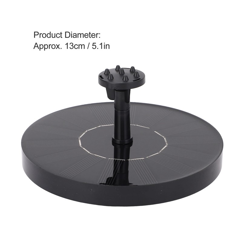 Solar Fountain Low Noise Multi Nozzles Waterproof Floating Fountain for