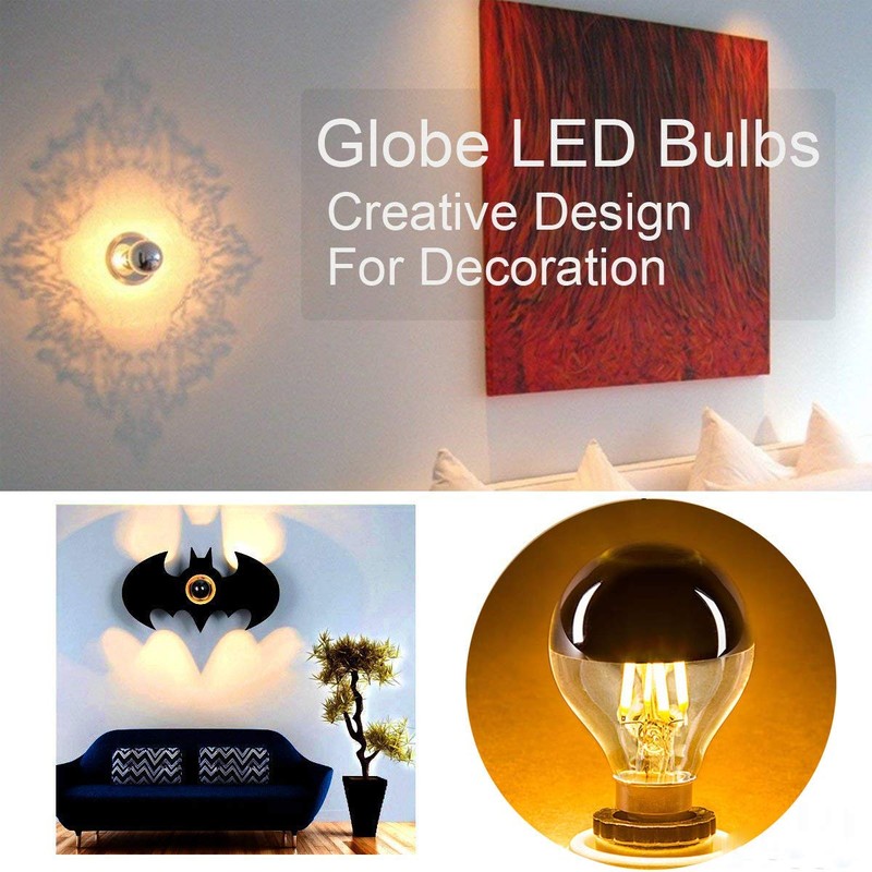 G45 G14 4W Dimmable Silver Tipped LED Filament Half Chrome