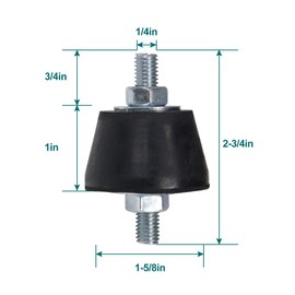 Daisypower Air Conditioner Rubber Anti-Vibration Mounts Pad, Shock Absorbing Isolator Mounting Pads for for Outdoor Ductless Mini Split Units AC Bracket, Condensers,Compressors, M8 (S)