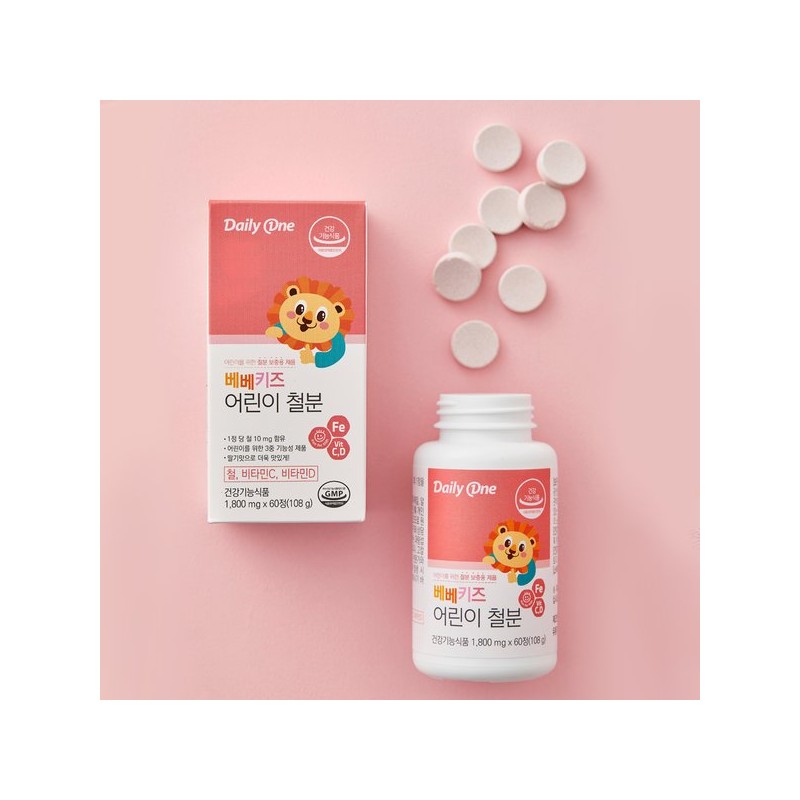 Daily One 데일리원 베베키즈 어린이 철분 1,800mg X 60정 3통