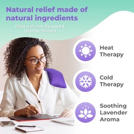 My Heating Pad Microwave Heating Pad - Moist Microwavable Heating Pads for Joints and Muscles Relief - Microwave Hot Pack Heat Pad for Cramps - Chilled or Heated Pad Therapy - Purple - Lavender Scent