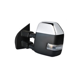 Adanz Driver Left Side Towing Mirror fit for 2017 2018 2019 2020 Ford F250 F350 F450 F550 Super Duty Pickup Truck Tow Mirror Turn Signal Light Auxiliary Lamp Power Heated Chrome Cap LH