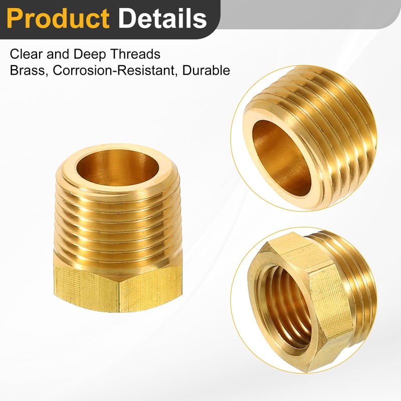 sourcing map 2Pcs 3/8 NPT Male x 1/4 NPT Female