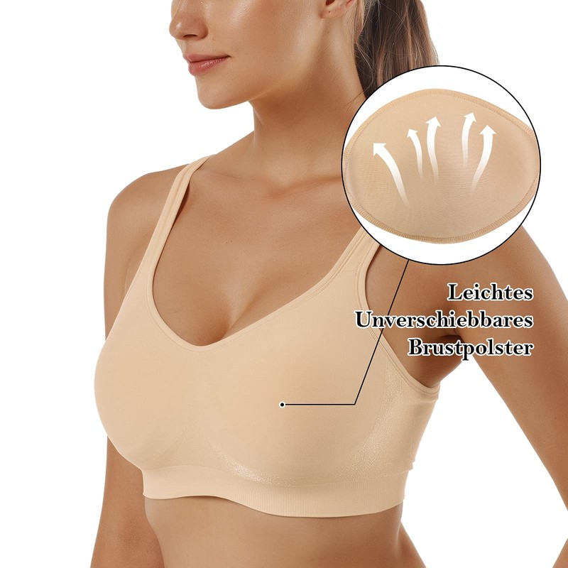 Vertvie Women's 1/2/3-Piece Sports Bra Set, Plain, Without Underwire, Bustier,