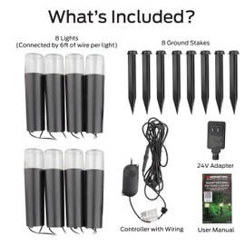 Monster Smart RGB+IC+WW Pathway LED Lights, 8 Individually Controlled Dimmable LEDs, Sound Reactive, IP44 Water & Weather Resistant, Compatible with Alexa, Siri, Google Home, Monster App, Razer Chroma