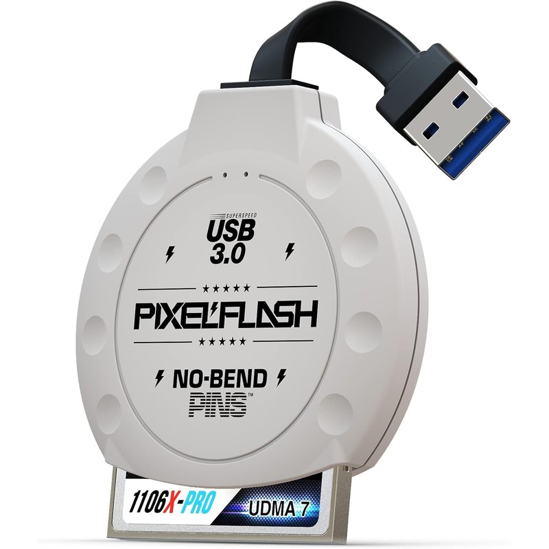 PixelFlash CF Card Reader (White) - Compact Flash Memory Card
