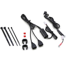 DAYTONA Motorcycle USB Charger - Waterproof Dual Port, Clamp or Tape Mount, Made in Japan, Ideal for Smartphones, Tablets, GPS - Includes Installation Kit