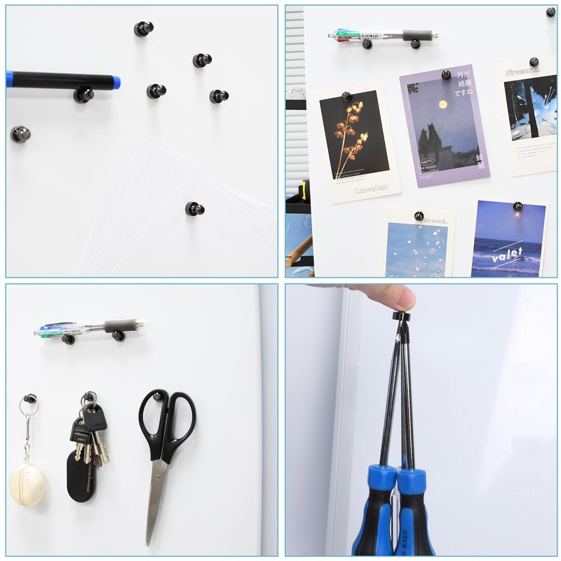 BOCHUANG 18pcs 12*16mm Black Refrigerator Magnets Strong