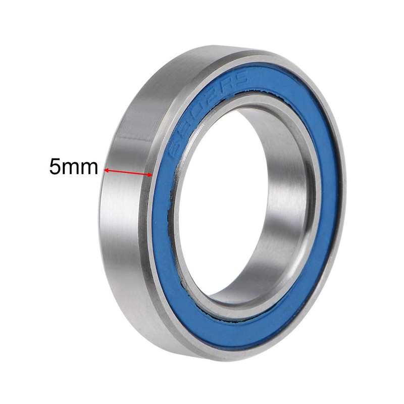 sourcing map 6802-2RS Deep Groove Ball Bearing 15x24x5mm Double Sealed