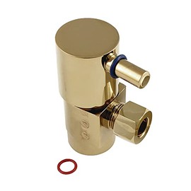 Kingston Brass CD43302DL Concord 1/2" IPS x 3/8" O.D. Anti-Seize Deluxe Quarter Turn Ceramic Hardisc Cartridge Angle Stop, Polished Brass
