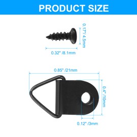 Hordion 100pcs Triangle D Ring Picture Hangers, Heavy Duty Single Hole Picture Frame Hanger for Hanging Photo Paintings Artwork Mirror Clock, Black