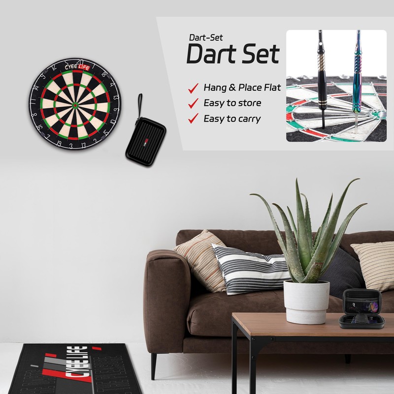CyeeLife Pro Steel Tip Darts Set – 20g Brass Darts