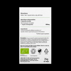 Living Nutrition Organic Fermented Ashwagandha 60 Capsules