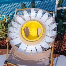 Baby Float Kids' Swim Ring with Thick Sunflower Sequins lf509 Transparent Flower Seat 10ea