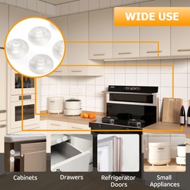 Cabinet Door Bumper- Cabinet Bumpers Clear Soft Close 100PCS, Cabinet Stoppers Rubber, Cabinet Cushion Dots Drawer Stops, Adhesive Bumpers 1/2 inch