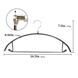 GZQXHOME 30 Pack Non Slip PVC Coating Metal Clothes Hangers No Shoulder Bump,Built-in Shoulder Hook and Bottom Rod,Suitable for Sweaters,Suits,Shirts,Skirt,Jackets (Black, 30 Pack)