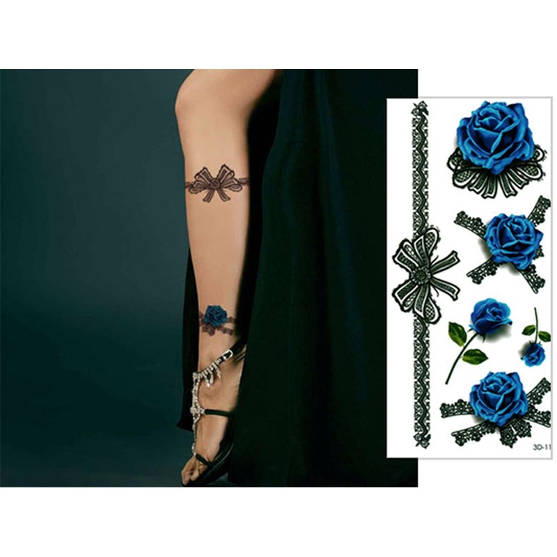 THE FANTASY 3D11 Tattoo Stickers, Rose Ribbon, Unisex, For Ages
