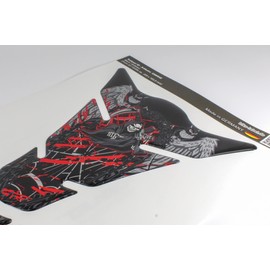 BIKE-label X503713VA Tank Pad 3D Motorcycle Tank Protector Skull Death Black Red