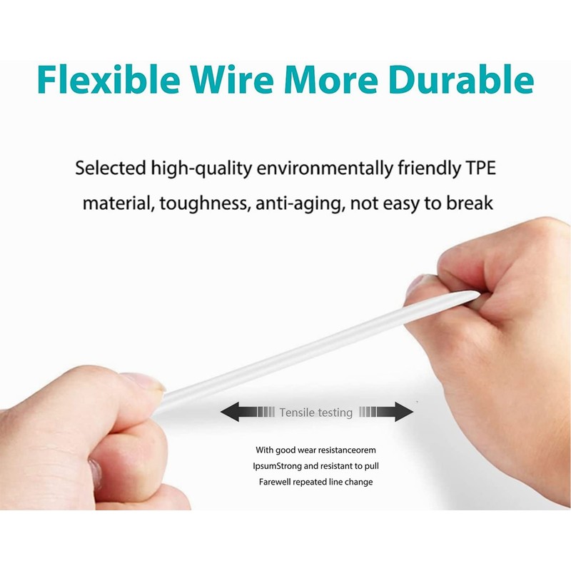 Jantoy 5ft White Micro USB Audio Cable Laptop PC Data