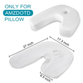 Pillowcase for Side Pillow, J-Shaped Side Sleeper Pillow, 1Pack - (This Item is for AMZTOTD Side Sleeper Pillow ONLY, NOT for Others)