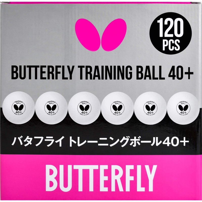 Butterfly 95840 Table Tennis Balls, Training Balls, 40+ White, 10