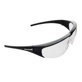 Honeywell 1000001 Millennia Safety Eyewear Black Frame with Clear Anti-Scratch Polycarbonate Lens, Adjustable, Breakaway Flexicord Retainer, Balanced Fit (1 Piece)