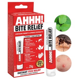Mosquito Shield AHHH! - Bite & Itch Relief Gel, Bug Bite Itch Relief with white Honey and Spruce Extract, Itchy Skin Gel for Mosquitoes, Black Fly, Wasp Bites, and Poison Ivy Rash, 25g