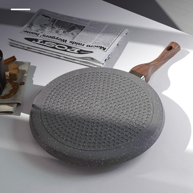 Flat Bottomed Pancake Pan Grey Aluminum Alloy Cooking Pan Non