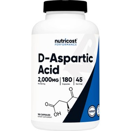 Nutricost Nutricost D-Aspartic Acid (DAA) Capsules 2000mg Per Serving (180 Capsules) - Non-GMO Supplement