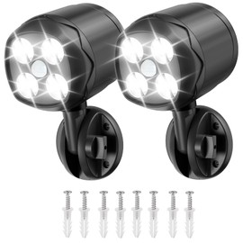 Ambaret Battery Operated Motion Outdoor Waterproof Lights, 800 Lumen Ultra Bright Battery Powered Night Activation Security Spotlight for Porch, Trash Can, Stairs, Garage (2 Pack)