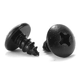 #4 x 1/4" Wood Screw 100Pcs Truss Head Phillips 18-8 (304) Stainless Steel Fast Self Tapping Screws Black Oxide by SG TZH