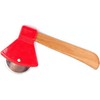 bulk buys Kitchen Essentials Axe Pizza Cutter, 8.25", Brown/Red/Silver
