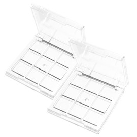 OHPHCALL 2pcs Refillable Empty Eyeshadow Cases Transparent Travel Cosmetic Containers for Highlighter Blush Compact Design for Easy Carrying for Special Occasions and Gifting