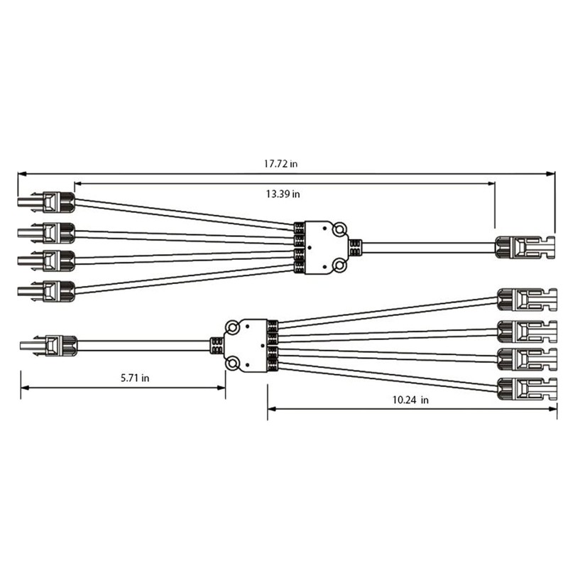 MC4 connectors Solar Y Branch Connectors MC4 Long Solar Panel