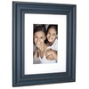 Malden International Designs 5x7 8x10 Rustic Blue Matted Picture Frame,