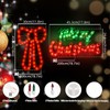 LAMPHOME 2 Pack Lighted Merry Christmas and Bow Christmas Window