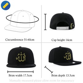 True Heads Black and Gold Arabic Allah الله‎ Muslim Islam Snapback Adjustable Baseball Cap (ARA2)