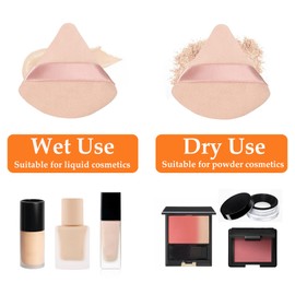 8 Pieces Triangle Makeup Powder Puff Make Up Sponge, Soft Sponge Powder Puff for Loose Powder Foundation, Wet Dry Makeup Tool (Black + Complexion)
