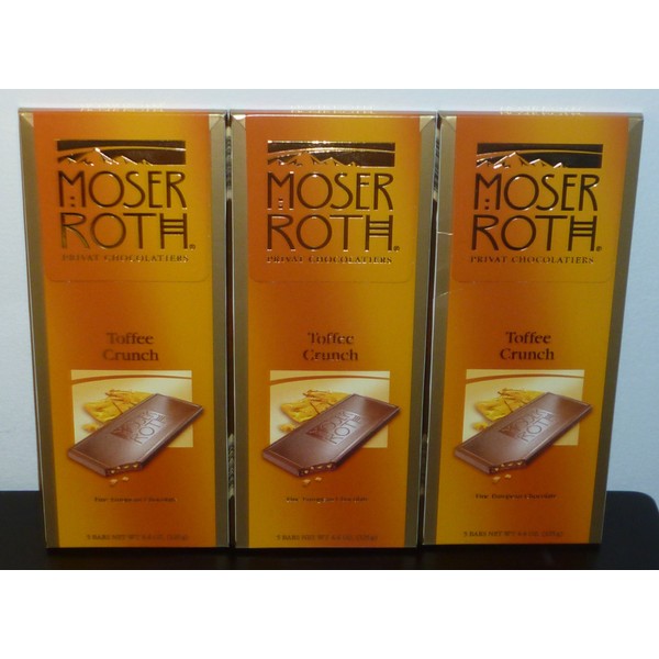 Moser Roth Fine German European Chocolate Toffee Crunch (3 Pack)
